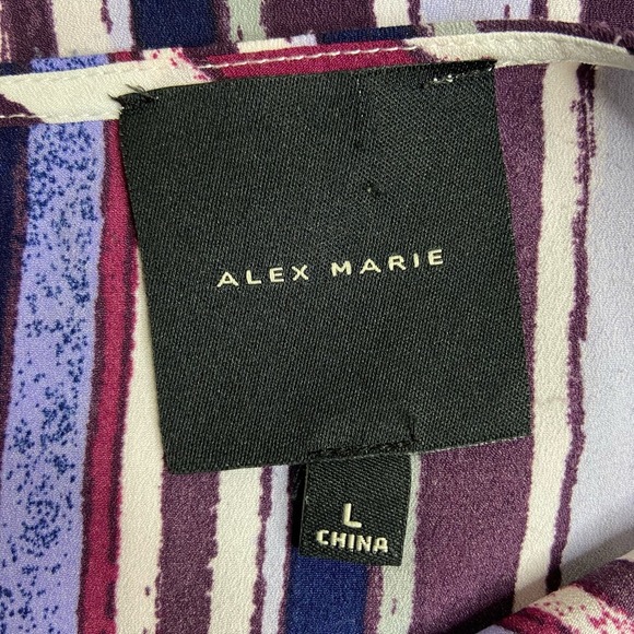 Alex Marie Size Large 2 Piece Top and Wrap Skirt Striped Lagenlook boho modern - Picture 9 of 15